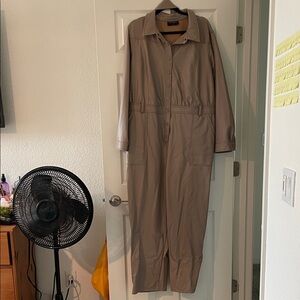 Tan Long Sleeve Jumpsuit